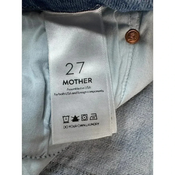 MOTHER The Looker Ankle Step Fray Jeans Exposed Secret Sister Sz 27 Made in USA - Picture 12 of 16